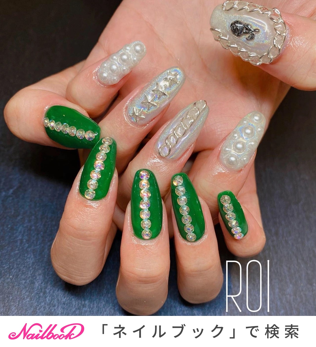 ライブ/パーティー/ハンド/ワンカラー/パール ROI ＊HOME NAIL SALON FOR YOU＊のネイルデザイン[No