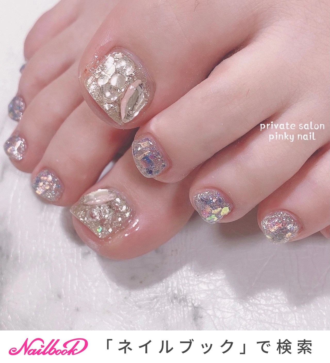 オールシーズン/フット/ペディキュア pinky nail【ピンキーネイル】のネイルデザイン[No.7472398]｜ネイルブック