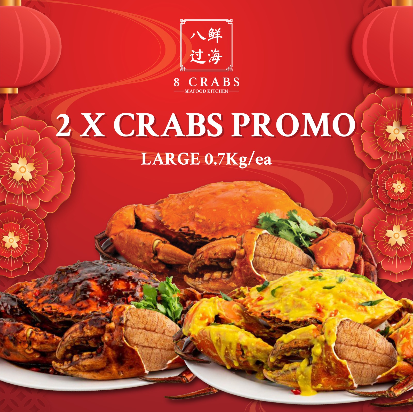 2 LARGE Sri Lankan Crabs Promo Crab Delivery Singapore 8 Crabs Crab
