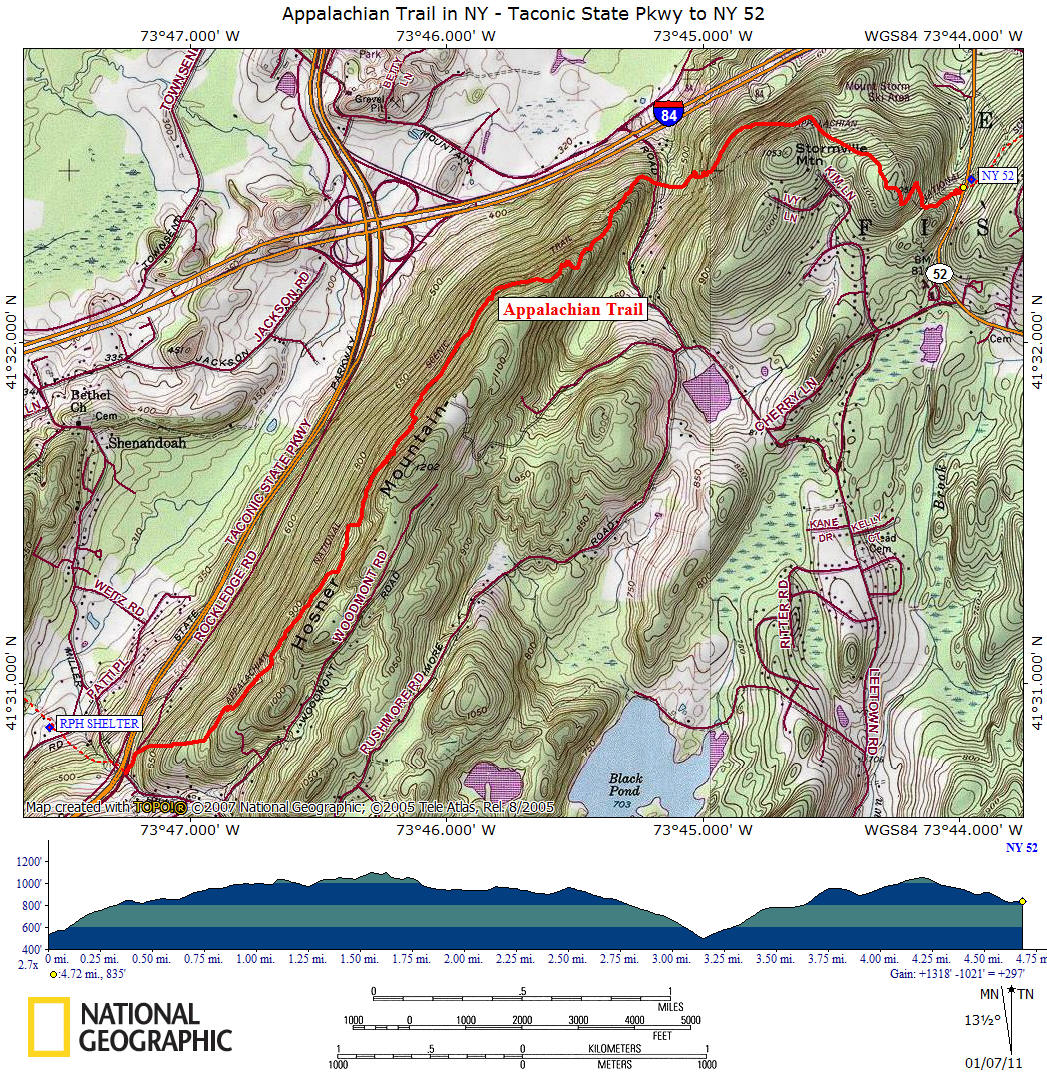 Appalachian Trail Ny Map AT in NY Hosner Mountain