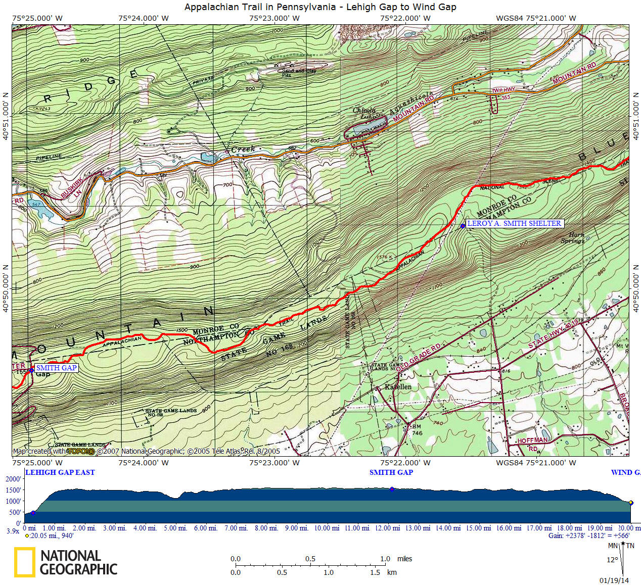 Appalachian Trail Pa Map Pdf AT in PA Lehigh Gap to Wind Gap
