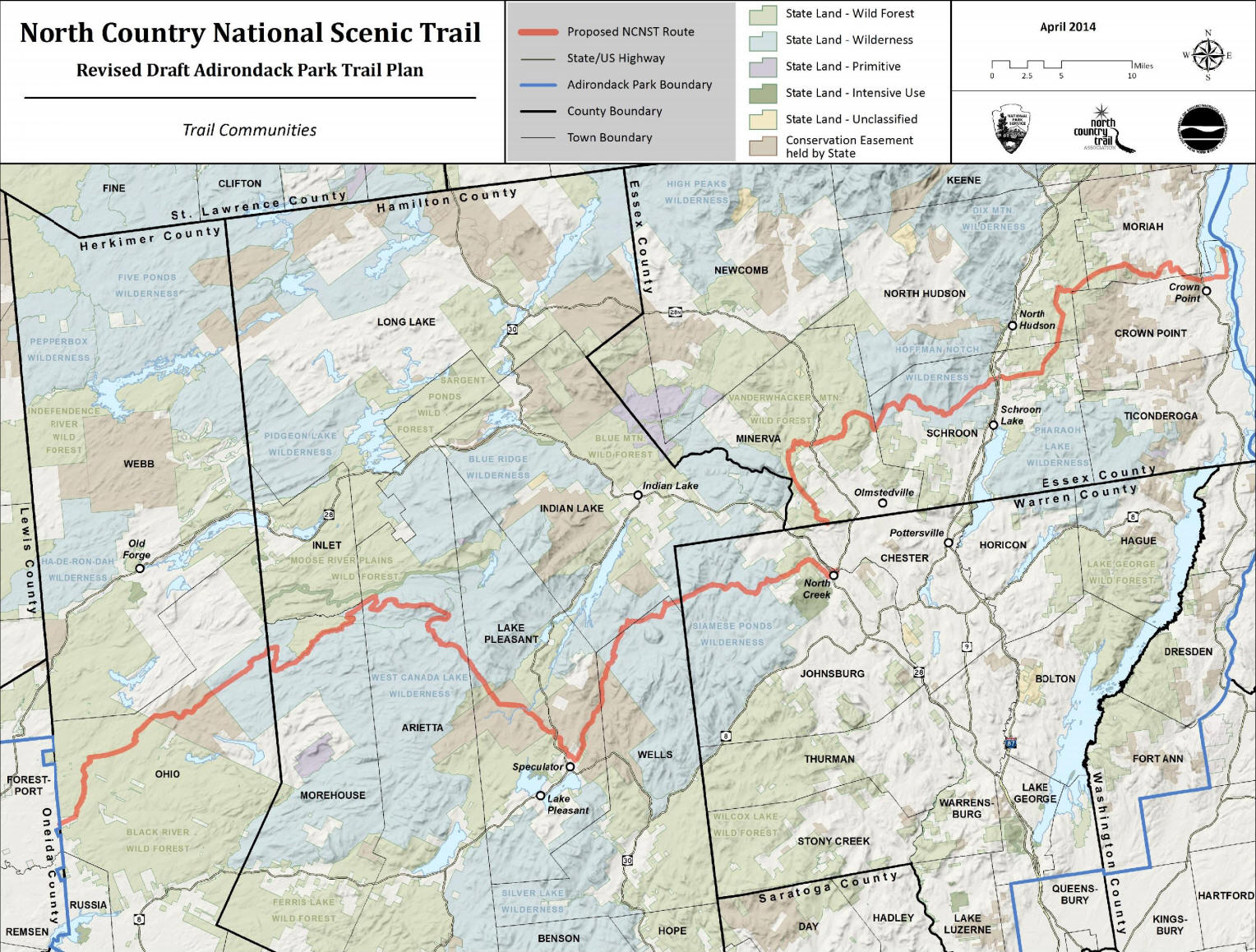 Adirondack State Park Map NCT in Adirondack Park