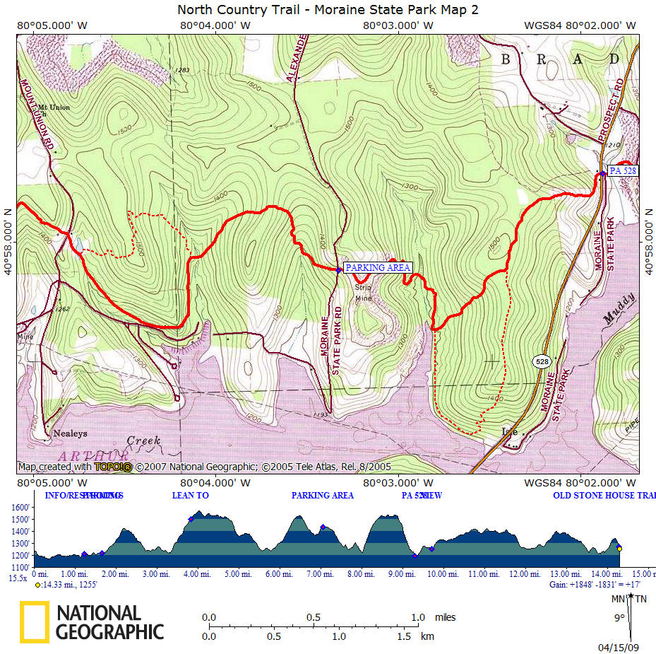 Moraine State Park Cabins Map