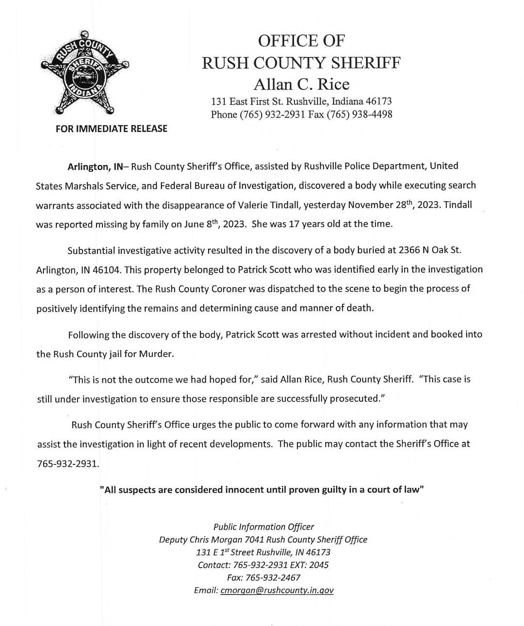 Missing Indiana Girl’s Body Found Stuffed Inside Barrel in Neighbor’s