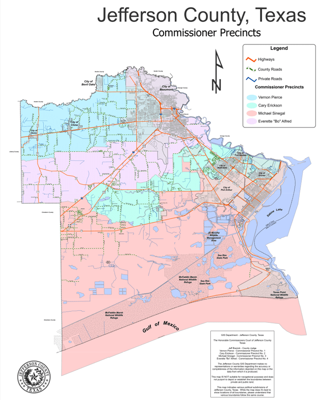 Jefferson County Texas Map