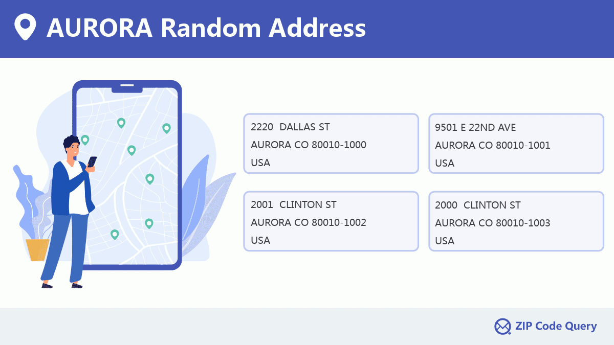 Random Addresses in AURORA Colorado United States ZIP Code 5 Plus 4 ️