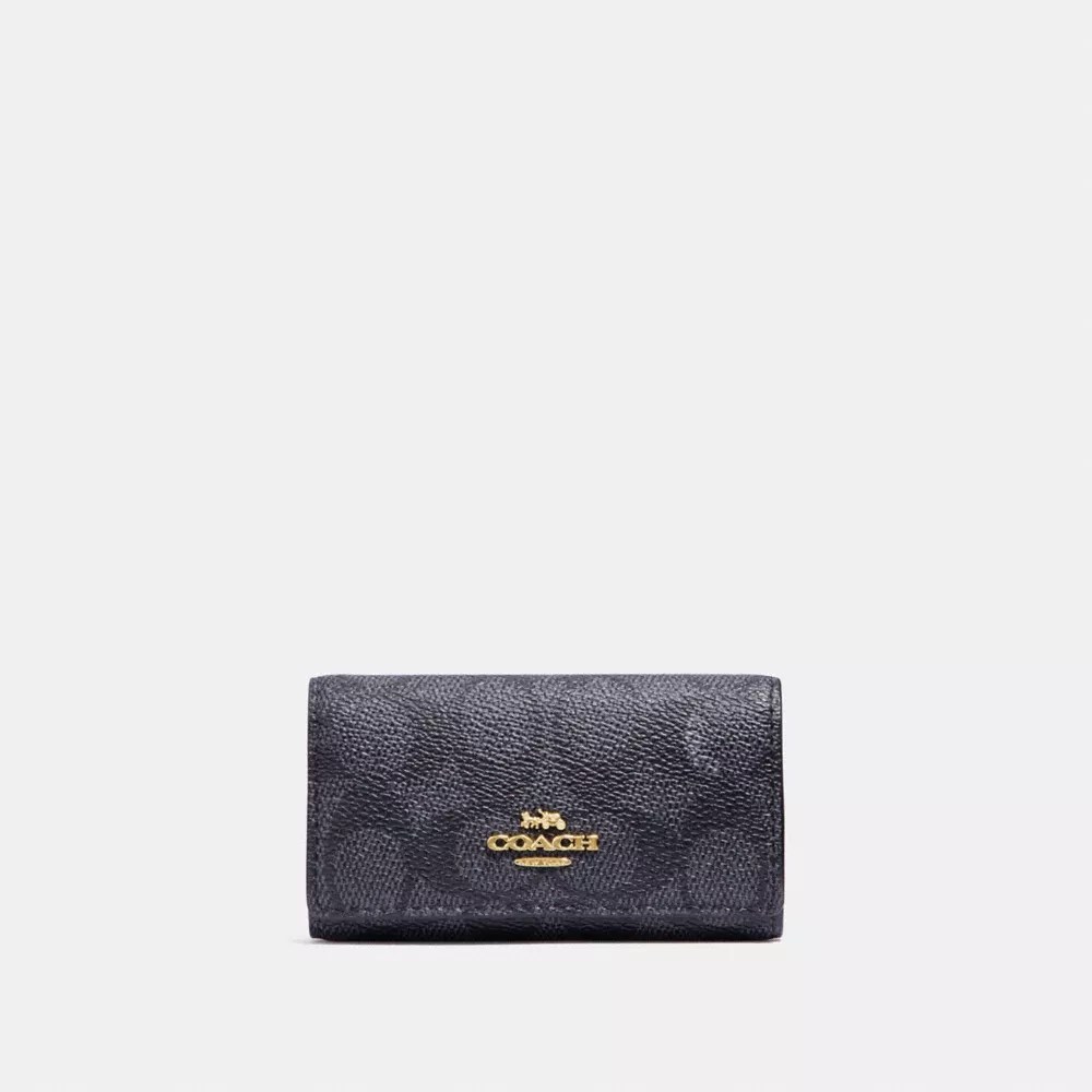 COACH® Six Ring Key Case In Signature Canvas, 53 OFF