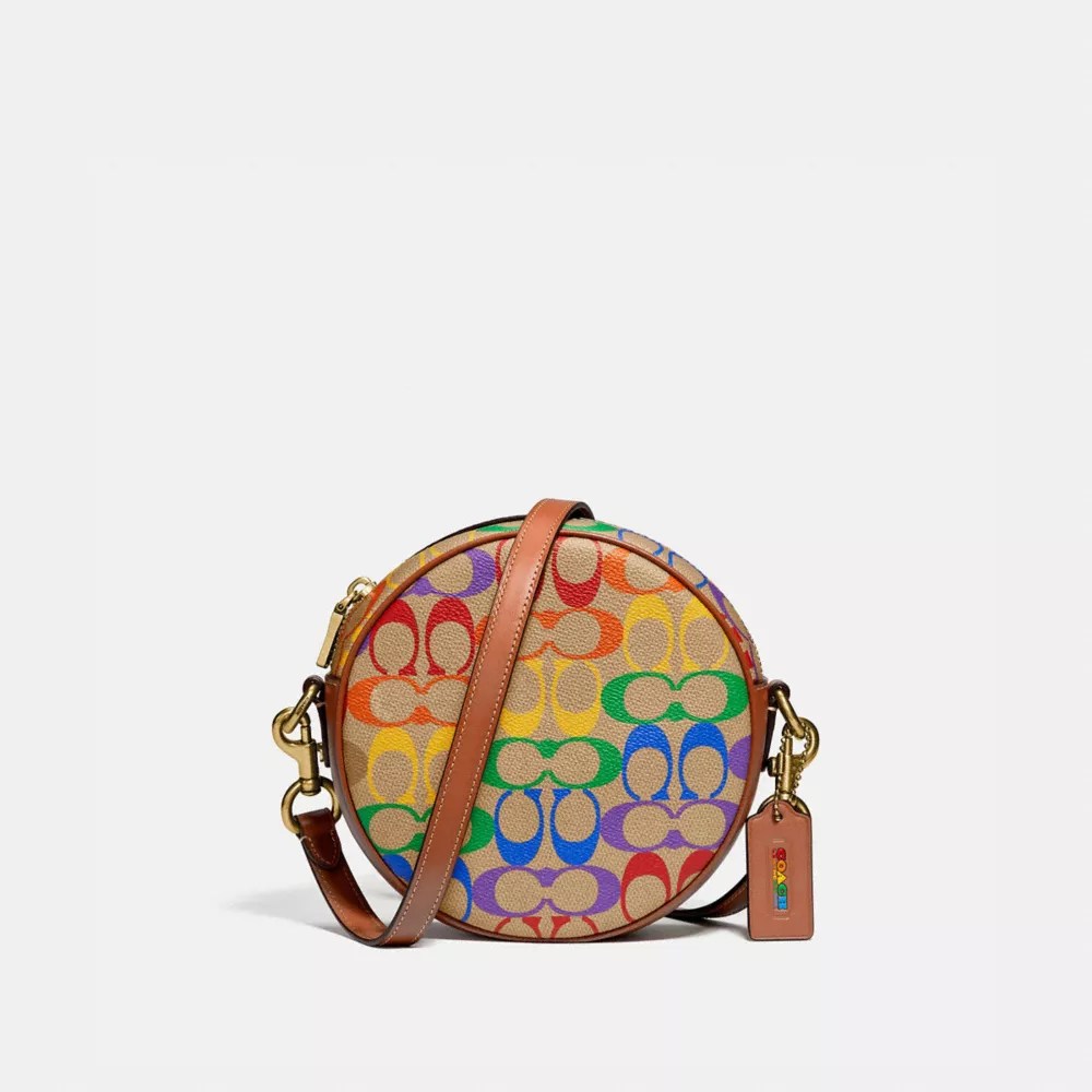 COACH® Circle Crossbody In Rainbow Signature Canvas COACH®