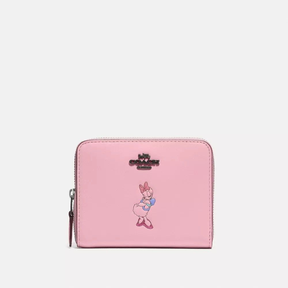 COACH® Disney X Coach Small Zip Around Wallet With Daisy Duck Motif