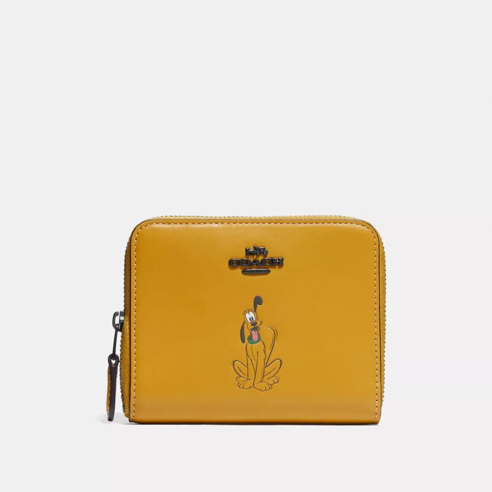 COACH® Disney X Coach Small Zip Around Wallet With Pluto Motif COACH®
