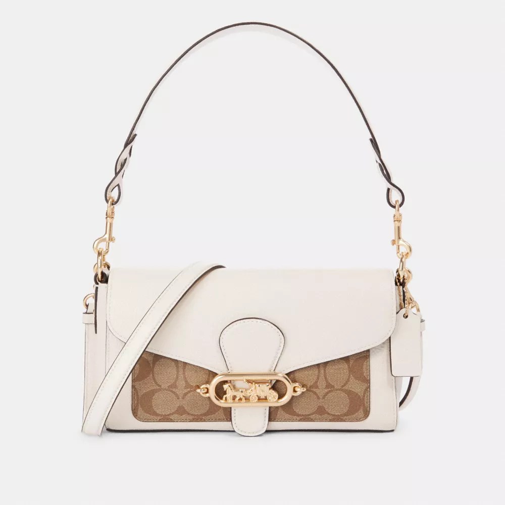 COACH® Outlet Jade Shoulder Bag With Signature Canvas Detail