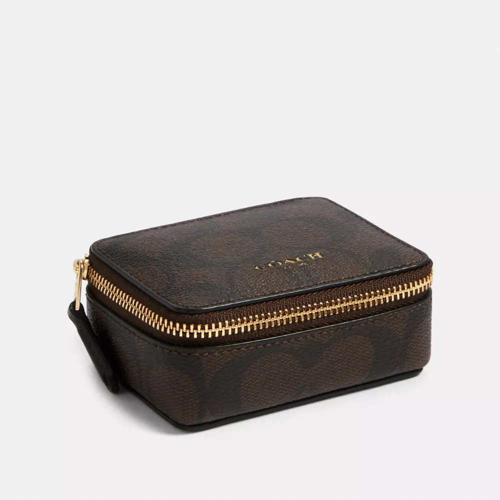 COACH® Outlet COACH® Outlet Triple Pill Box In Signature Canvas