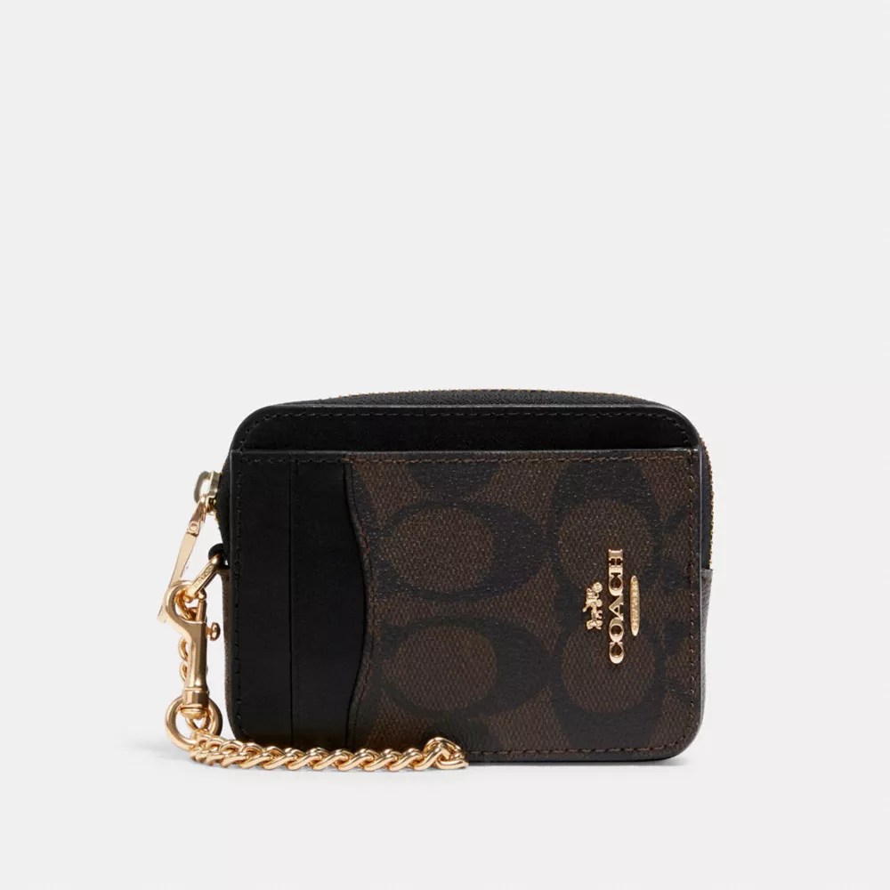 COACH® Outlet Zip Card Case In Signature Canvas