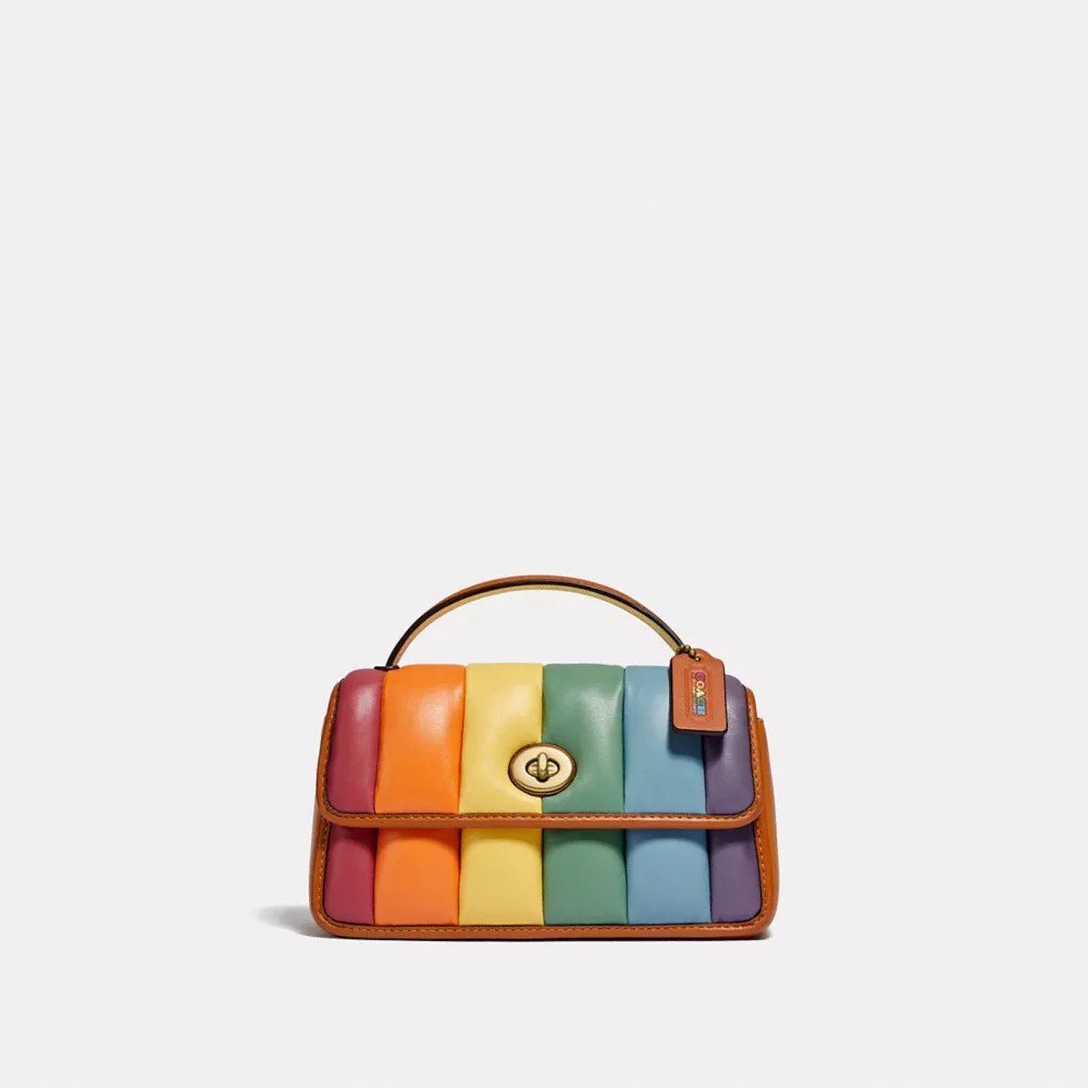 COACH® Outlet Turnlock Clutch 20 With Rainbow Quilting