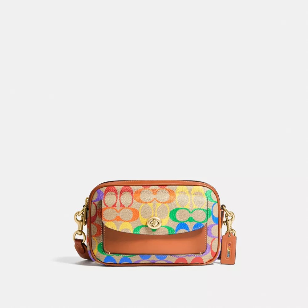 COACH® Willow Camera Bag In Rainbow Signature Canvas