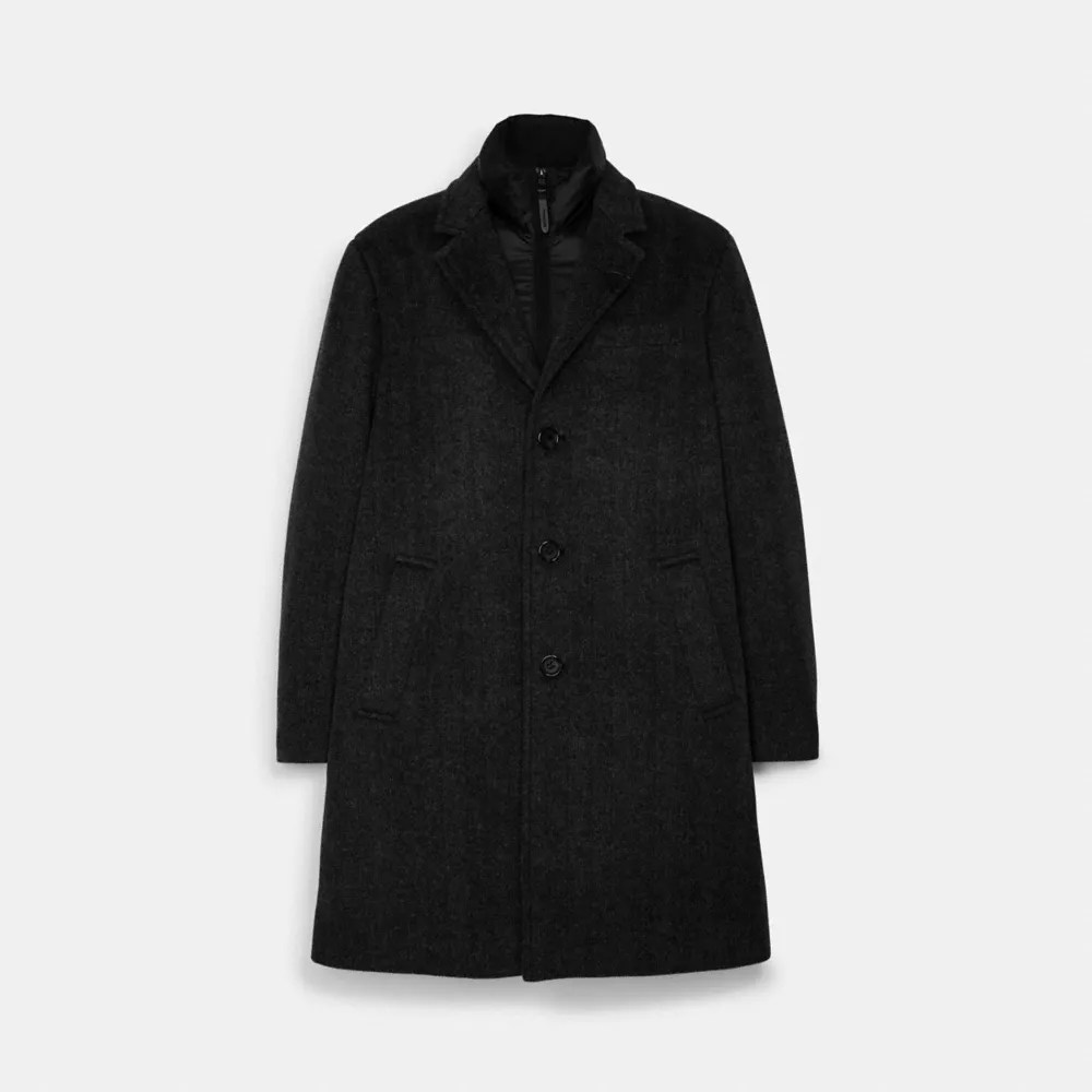 COACH® Herringbone Wool Top Coat