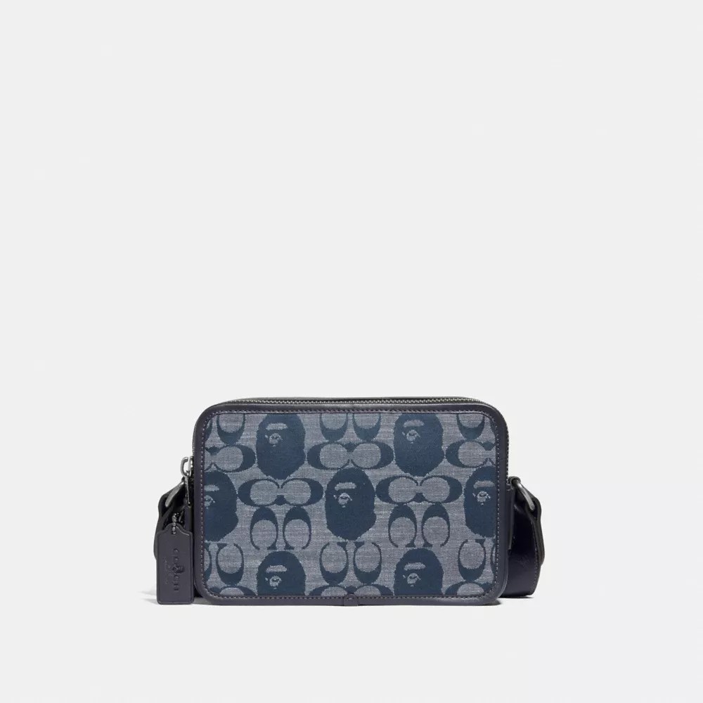 COACH® Bape X Coach Box Crossbody In Signature Chambray