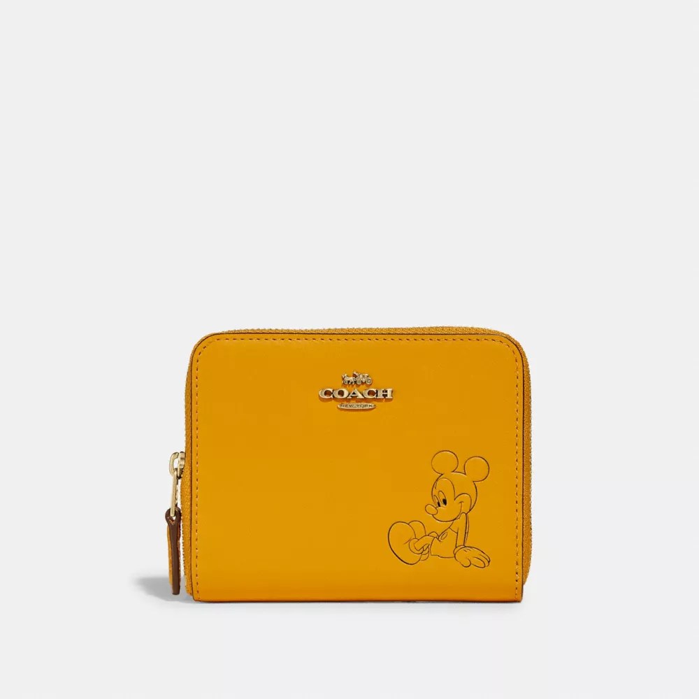 COACH® Disney X Coach Small Zip Around Wallet With Mickey Mouse