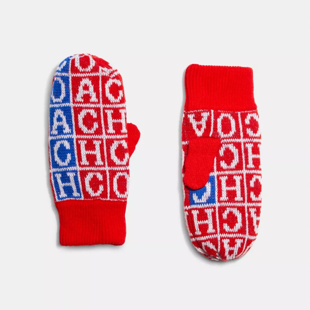 COACH® Outlet Crossword Knit Mittens