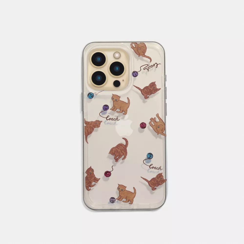 COACH® Outlet Iphone 13 Pro Case With Cat Dance Print