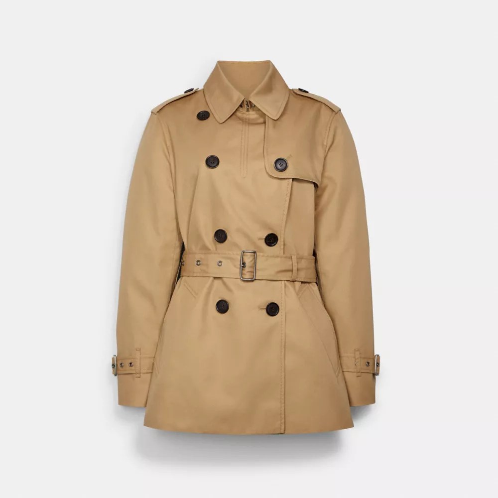COACH® Outlet Signature Lapel Short Trench Coat