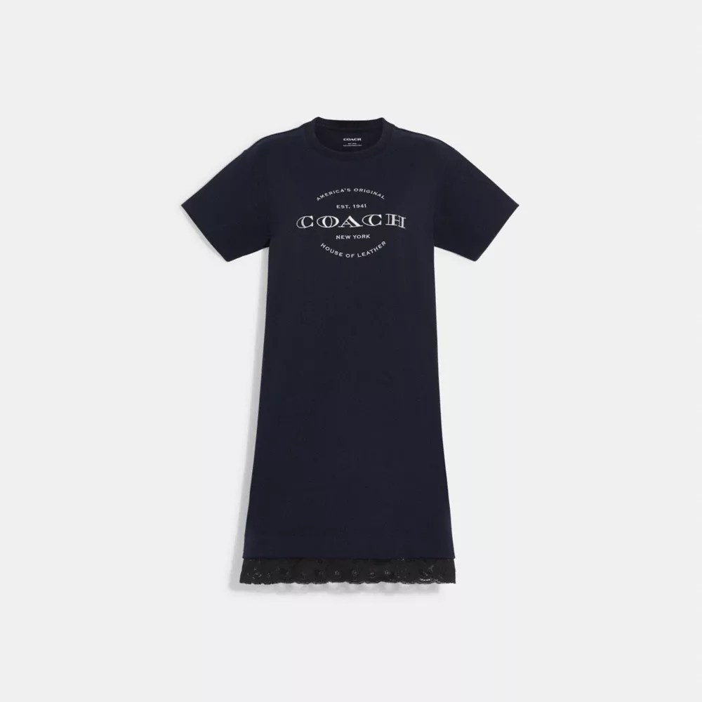 COACH® Outlet Jersey Dress With Lace Hem
