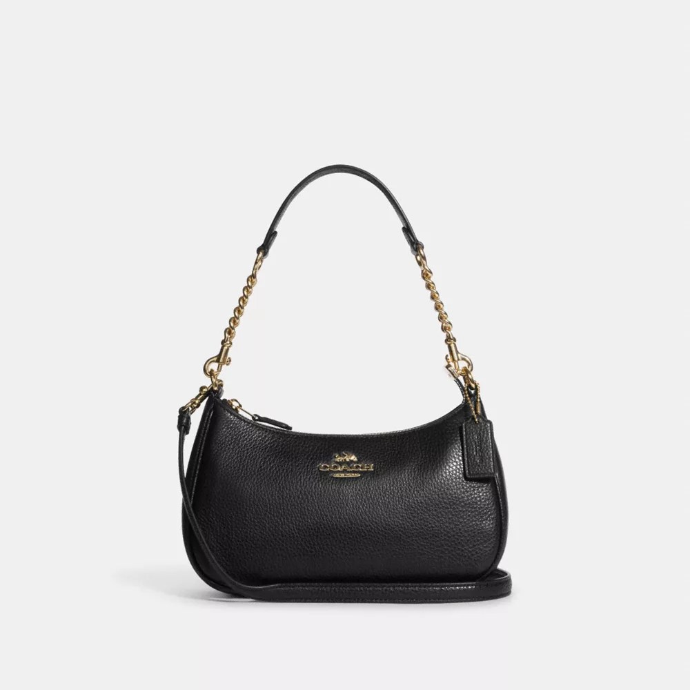 Coach Black leather handbag Women's handbags