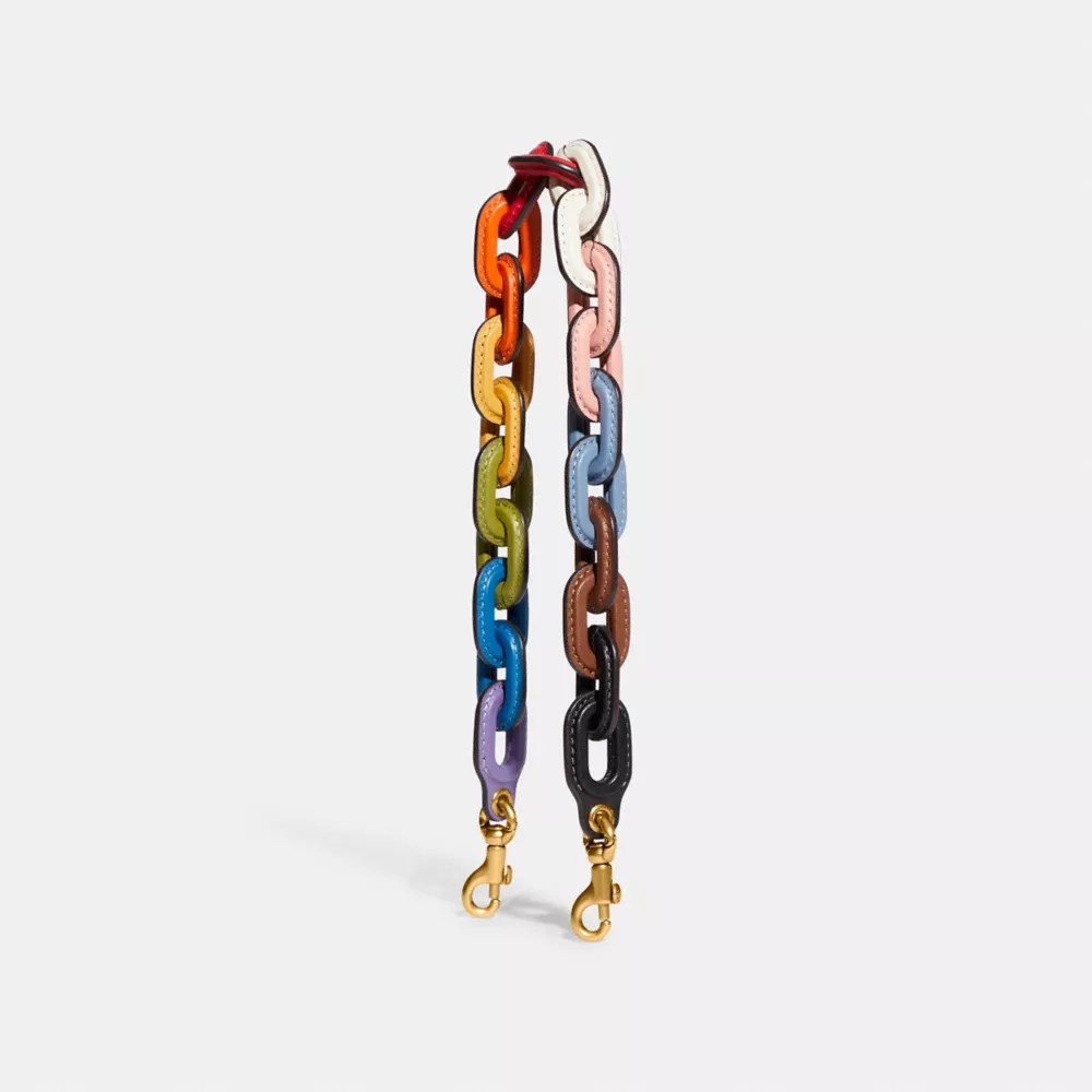 COACH® Outlet Rainbow Leather Covered Short Chain Strap