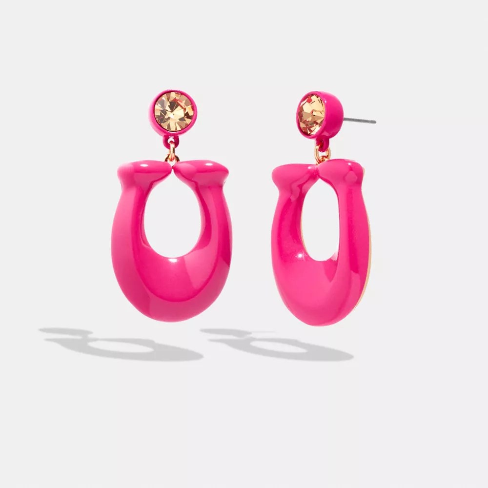 COACH® Large Signature Enamel Earrings