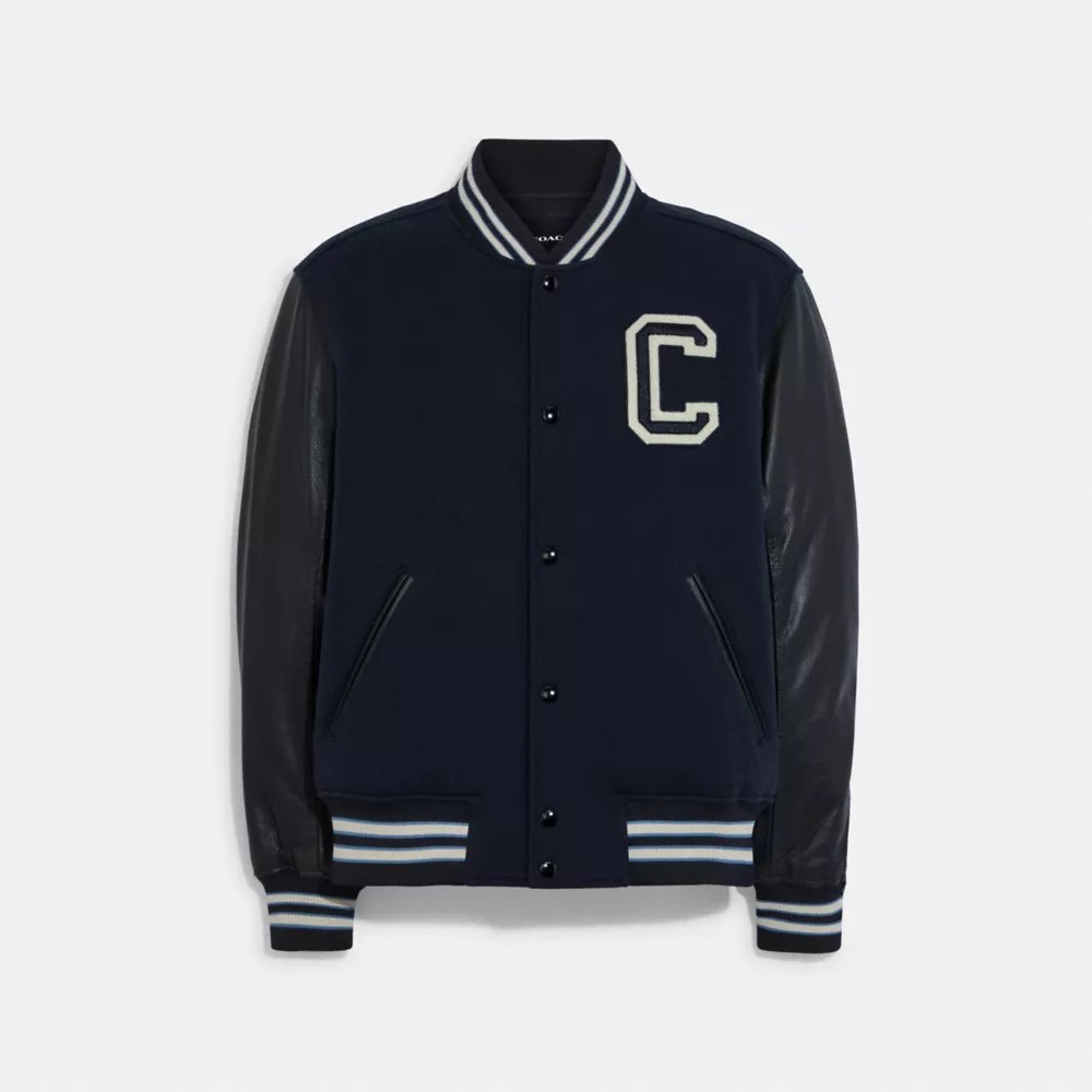 COACH® Varsity Jacket With Leather Sleeves