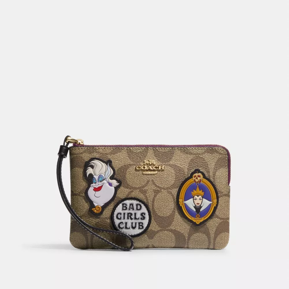 COACH® Outlet Disney X Coach Corner Zip Wristlet In Signature Canvas