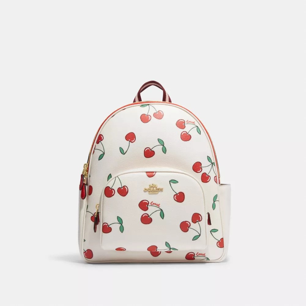COACH® Outlet Court Backpack With Heart Cherry Print