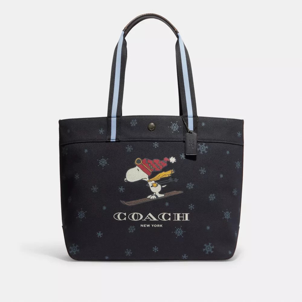 COACH® Outlet Coach X Peanuts Tote Bag 38 With Snoopy Ski Motif