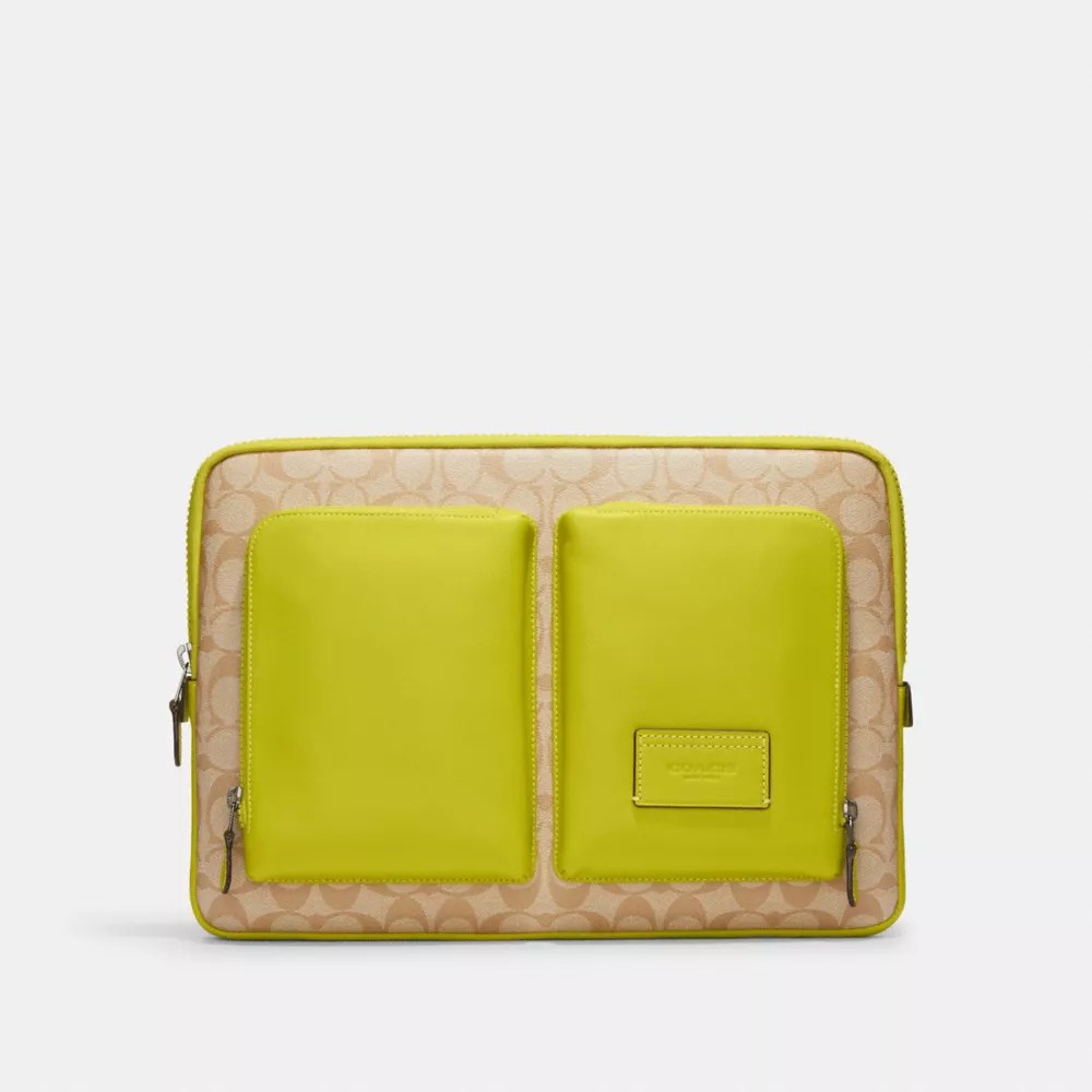 Coach Utility Laptop Case In Colorblock Signature Canvas International Shipping