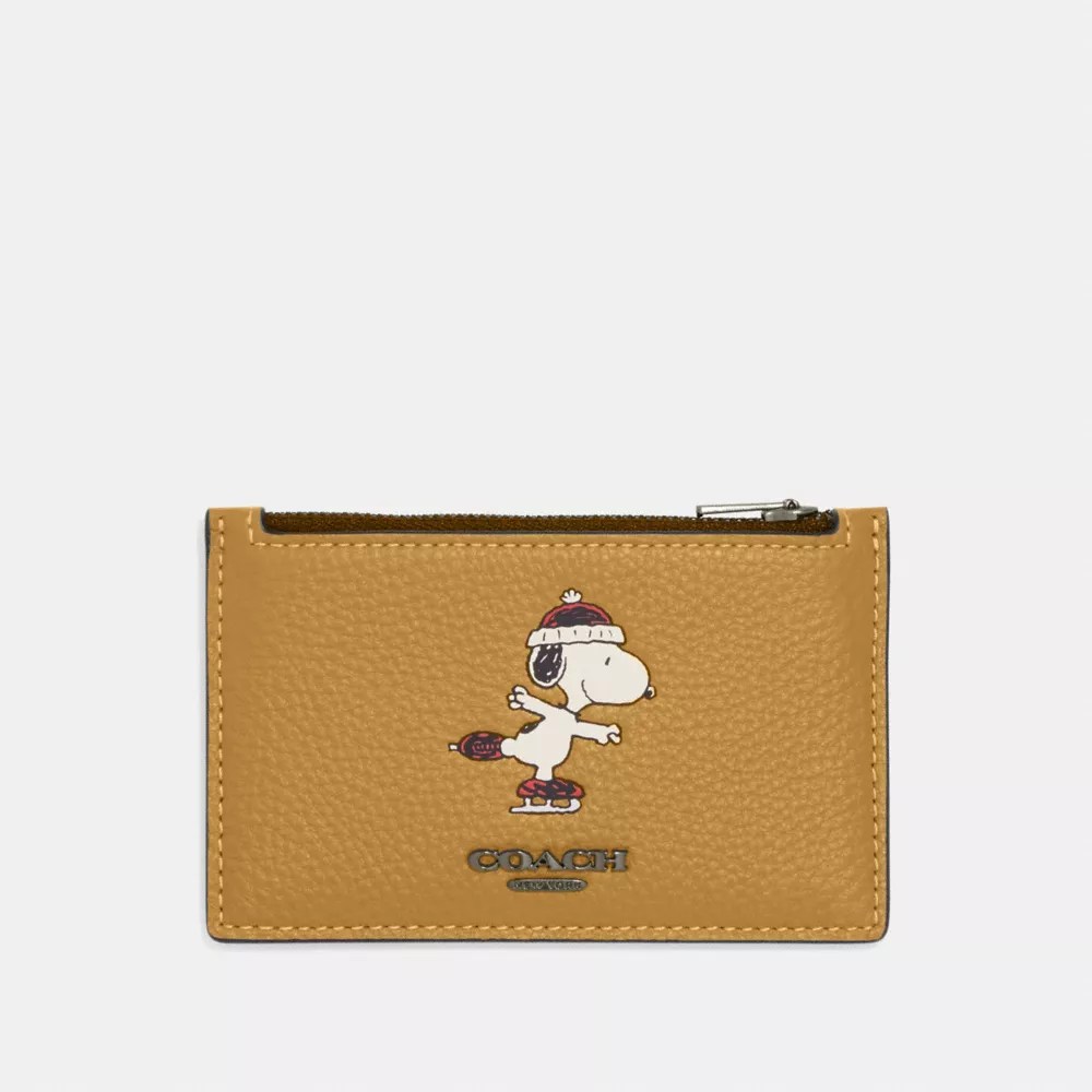 COACH® Outlet Coach X Peanuts Zip Card Case With Snoopy Motif