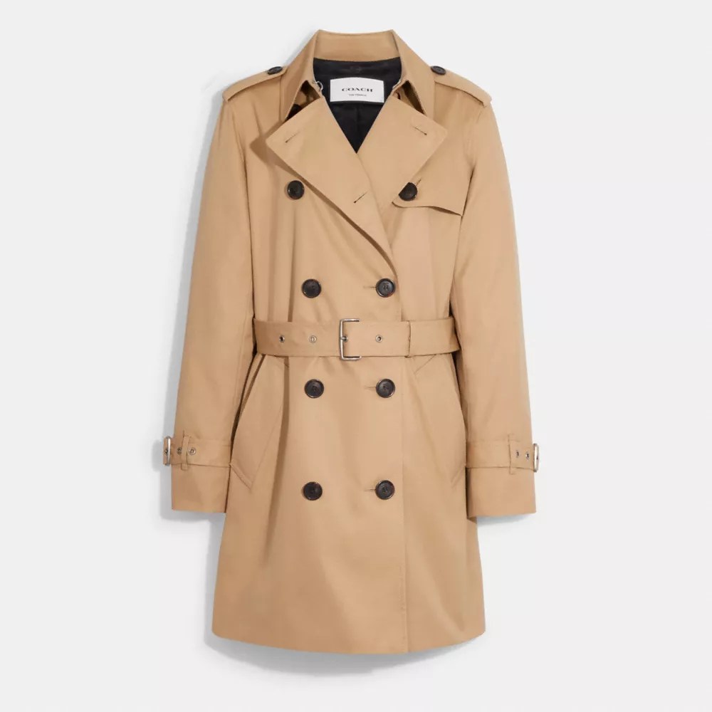 COACH® Outlet Solid Mid Trench Coat