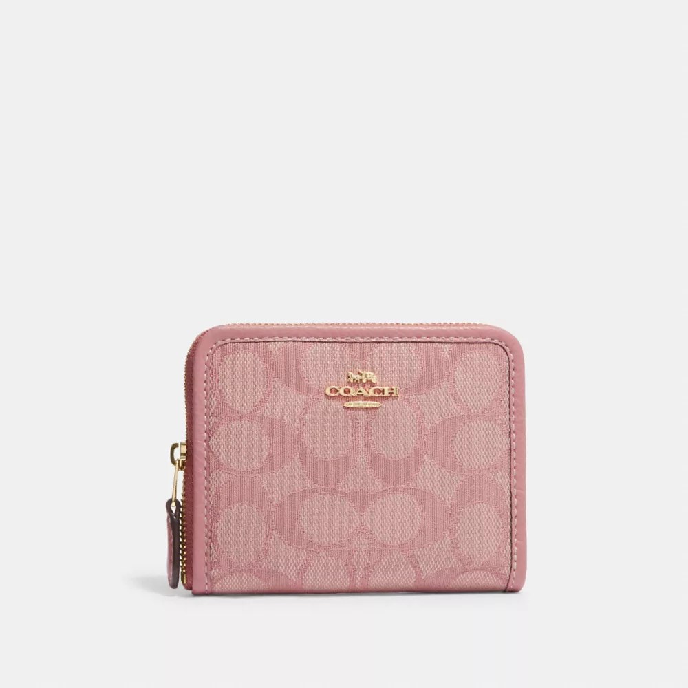 COACH® Outlet Small Zip Around Wallet In Signature Jacquard