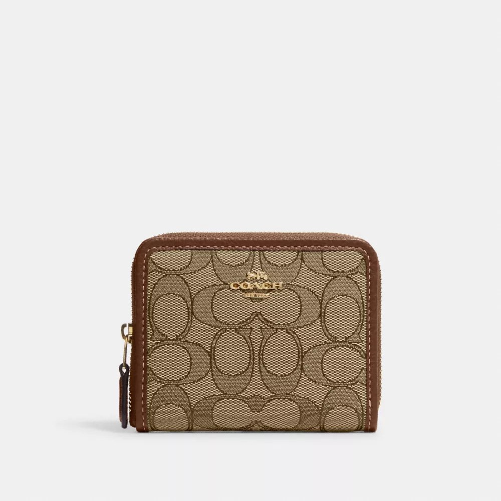 COACH® Small Zip Around Wallet In Signature Jacquard