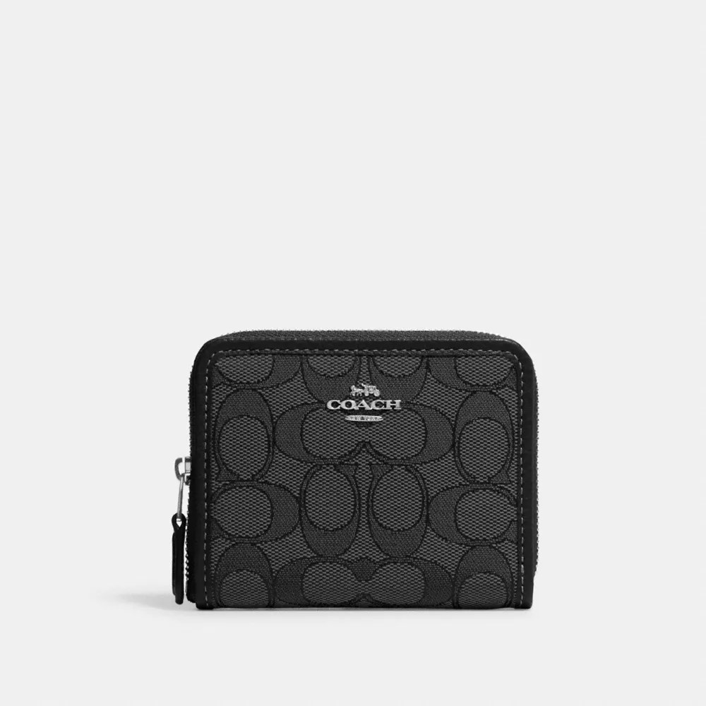 COACH® Small Zip Around Wallet In Signature Jacquard