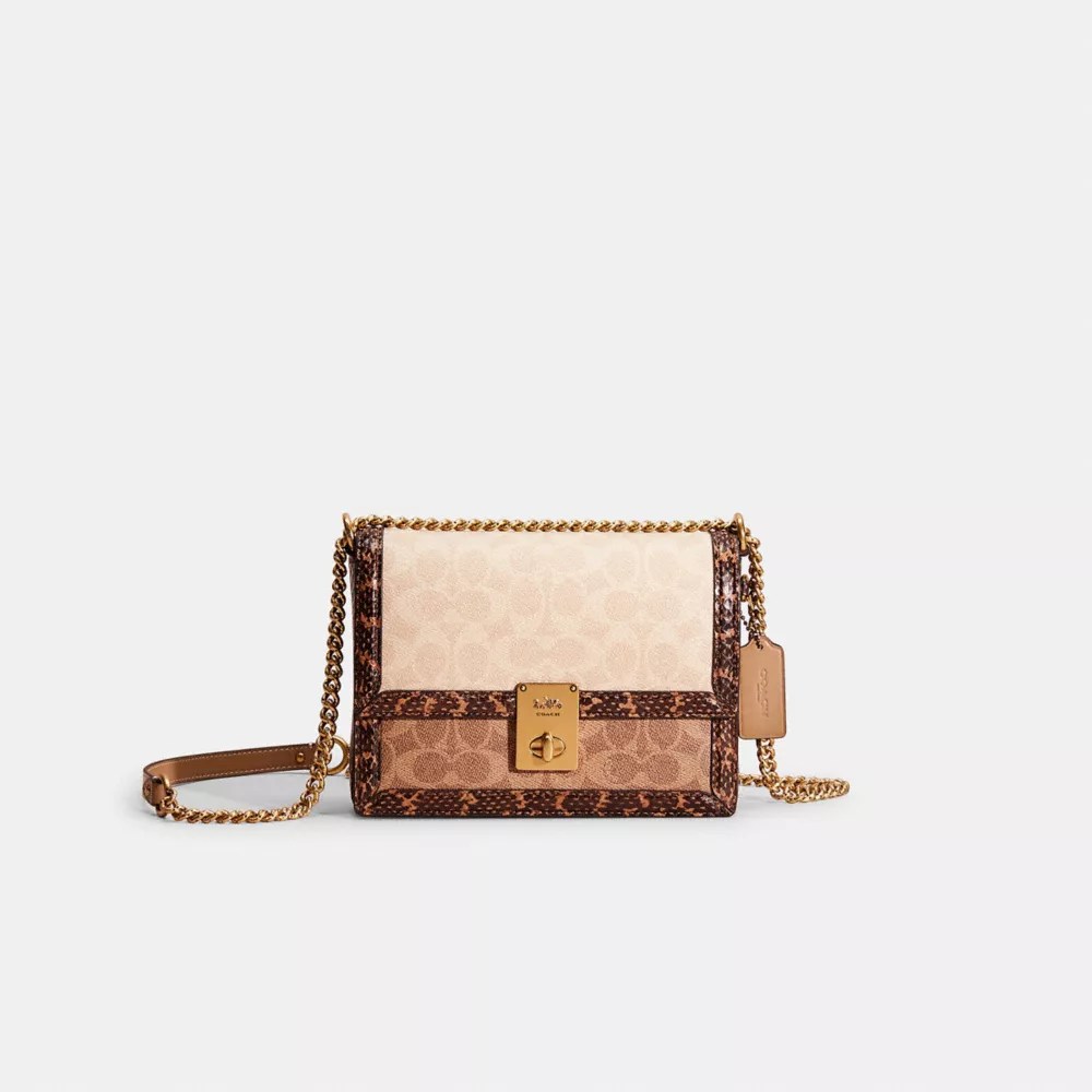 COACH® Restored Hutton Shoulder Bag In Blocked Signature Canvas With