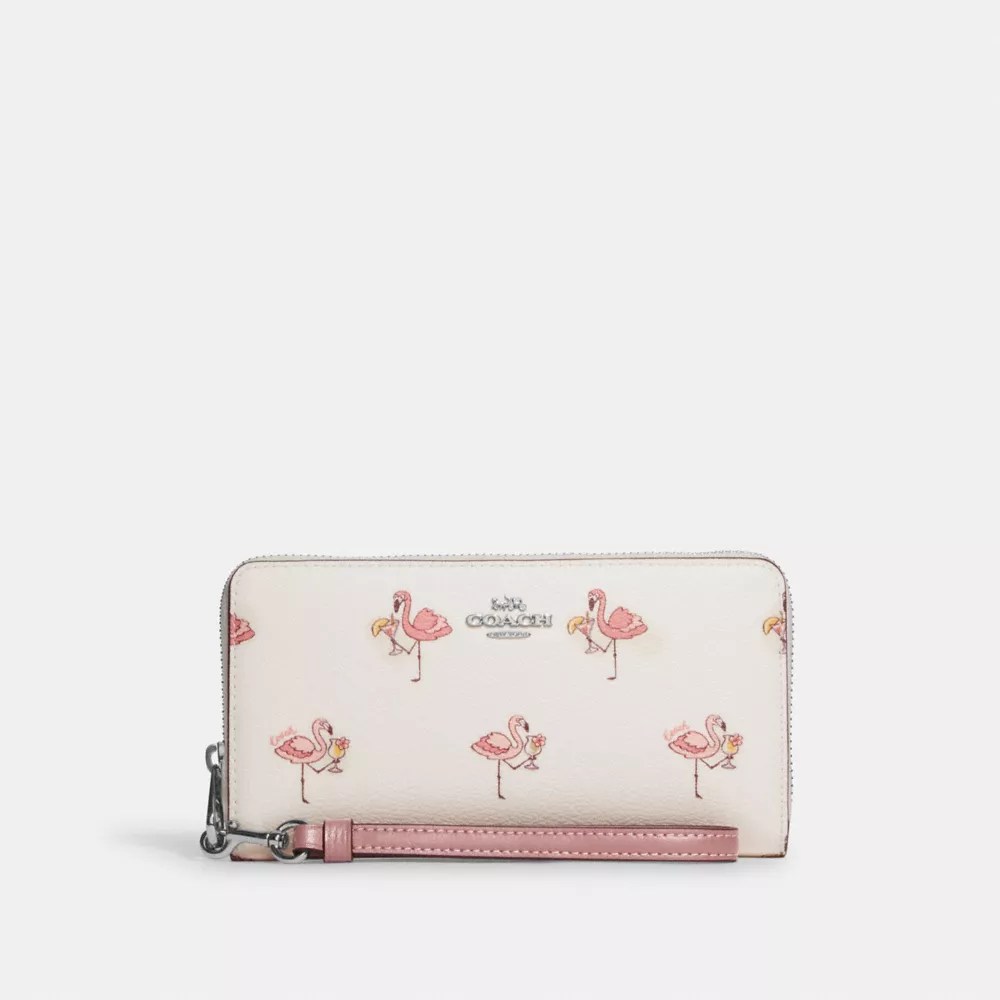 COACH® Outlet Long Zip Around Wallet With Flamingo Print