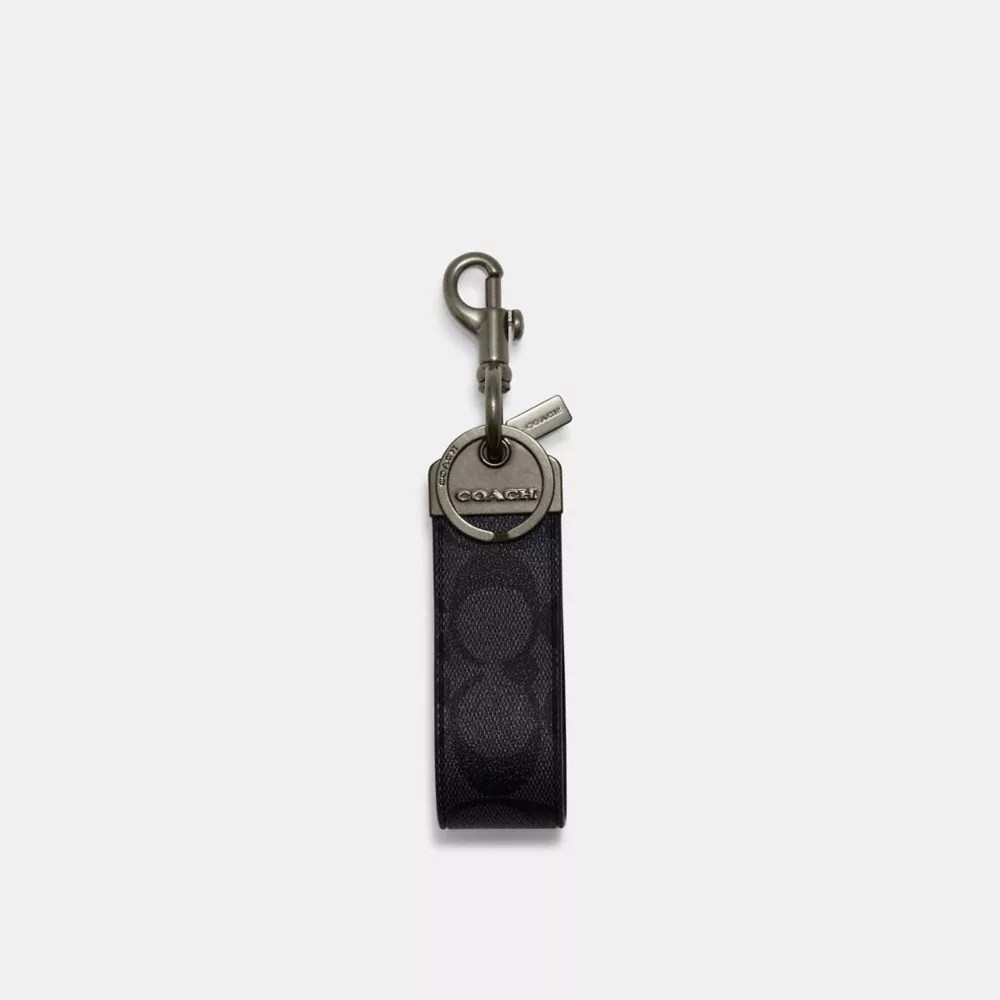 COACH® Outlet Loop Key Fob In Signature Canvas
