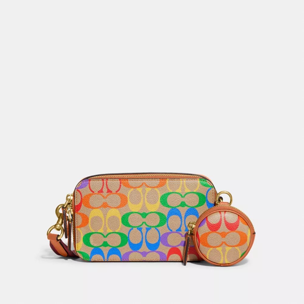 COACH® Outlet Charter Slim Crossbody In Rainbow Signature Canvas