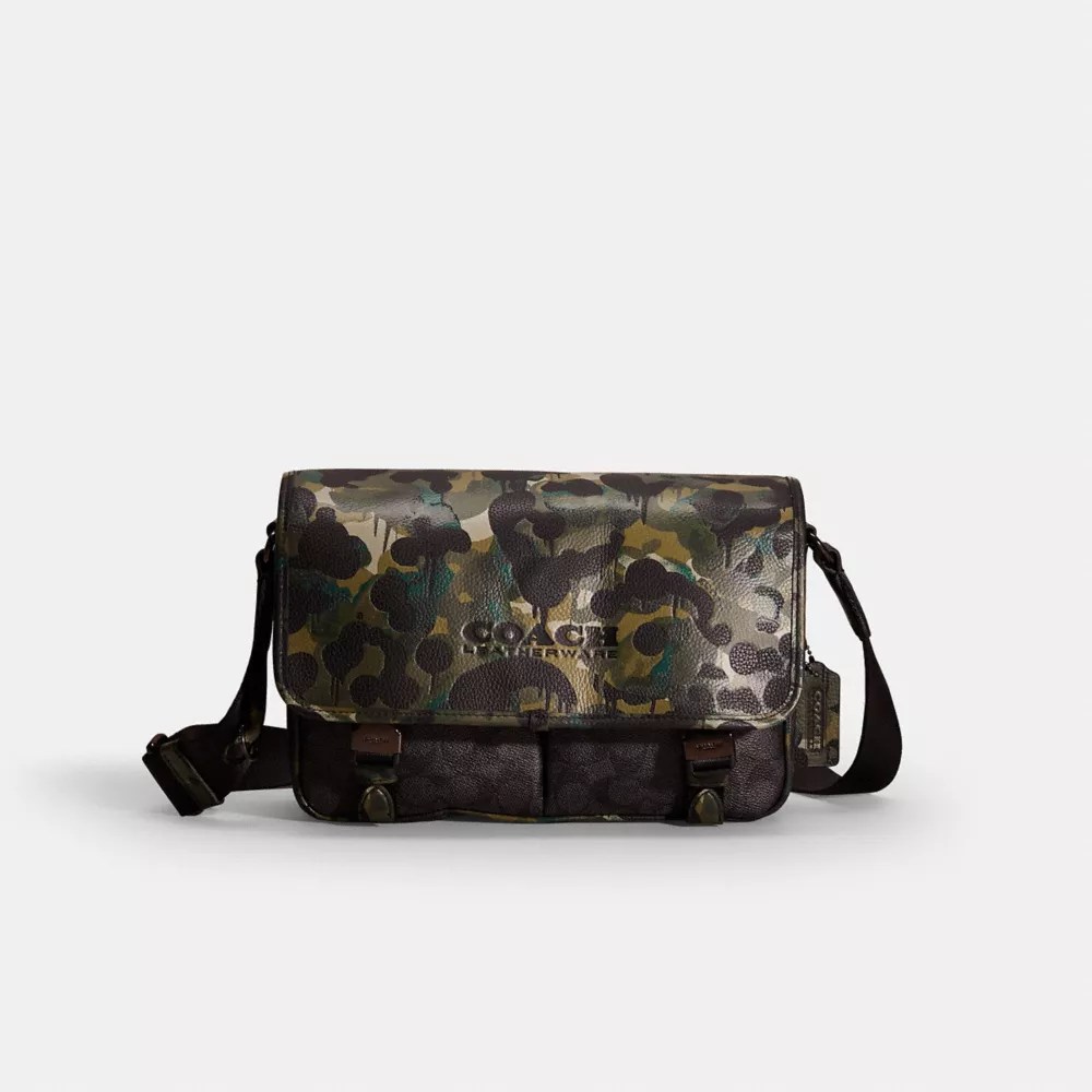 COACH® Restored League Messenger Bag In Signature Canvas With Camo Print