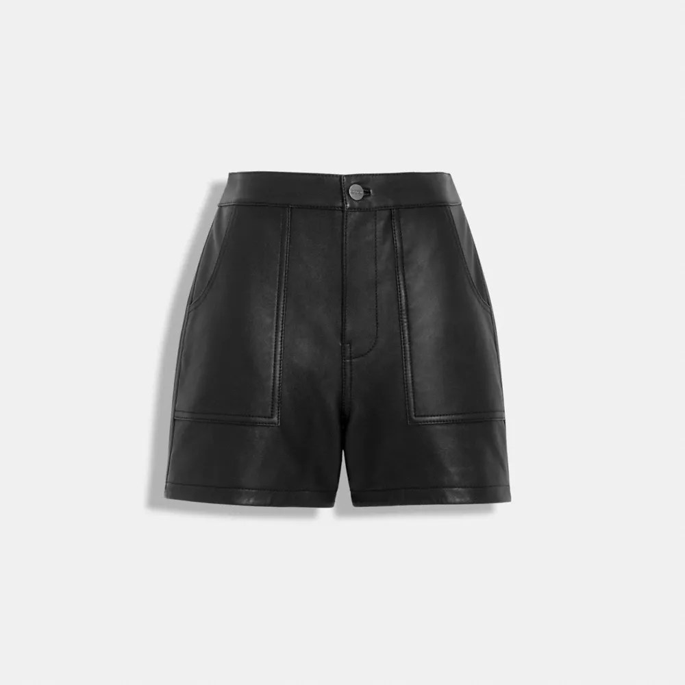 COACH® Leather Shorts