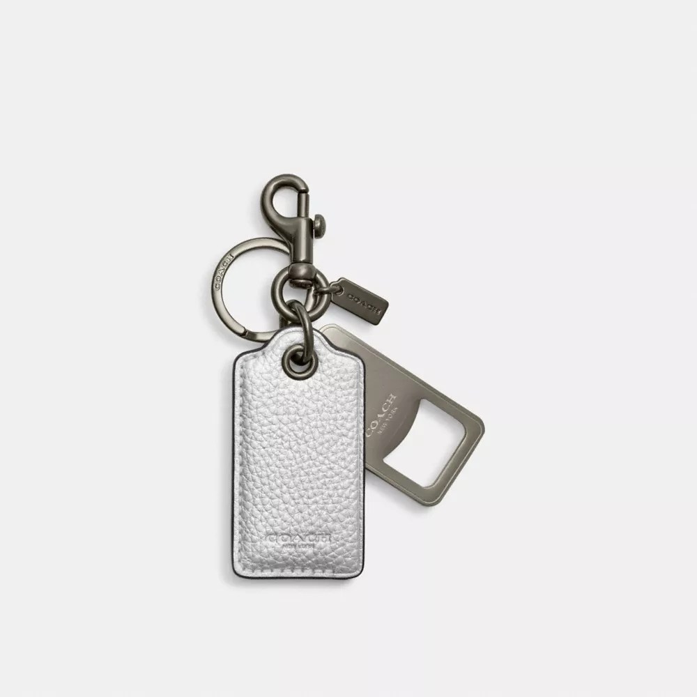 COACH® Outlet Bottle Opener Key Fob In Silver Metallic