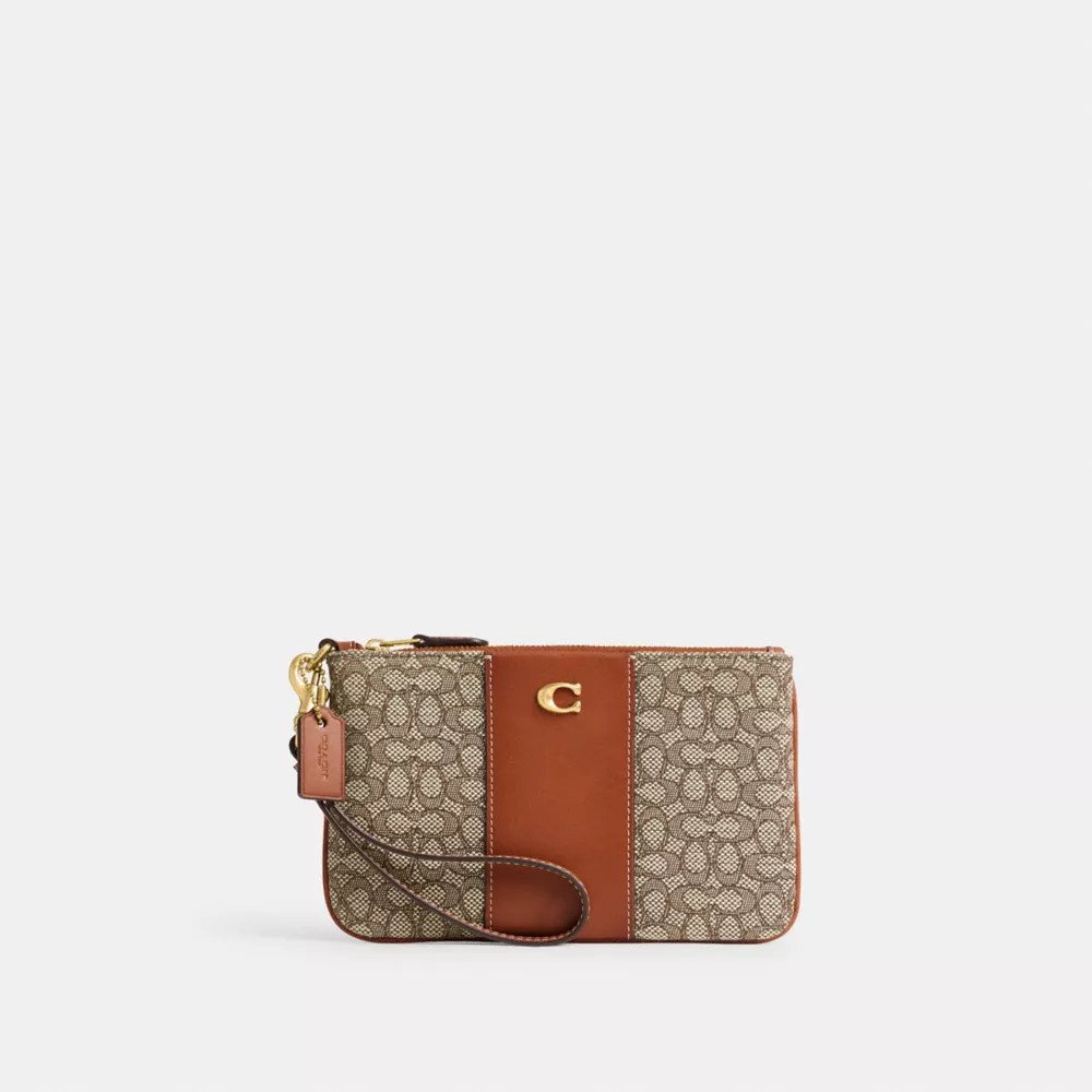 COACH® Small Wristlet In Micro Signature Jacquard