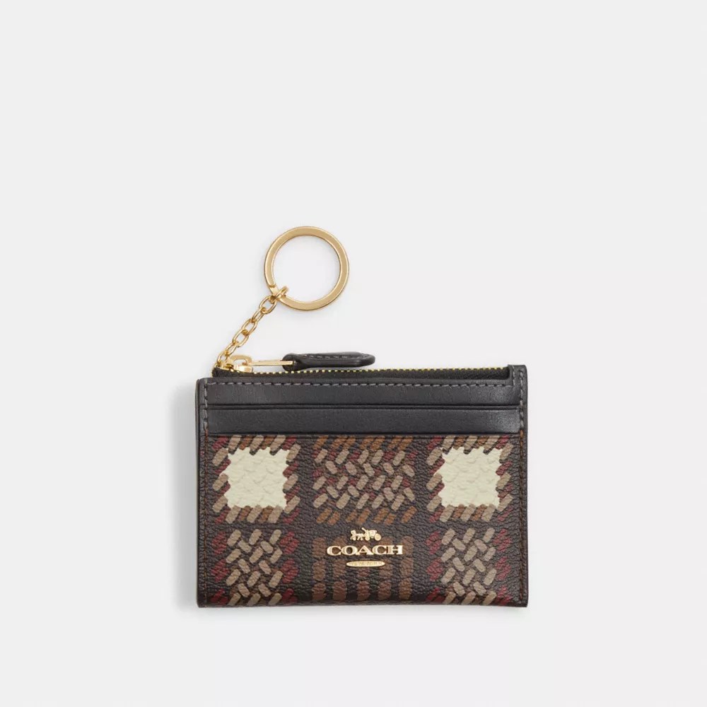COACH® Outlet Mini Skinny Id Case With Brushed Plaid Print