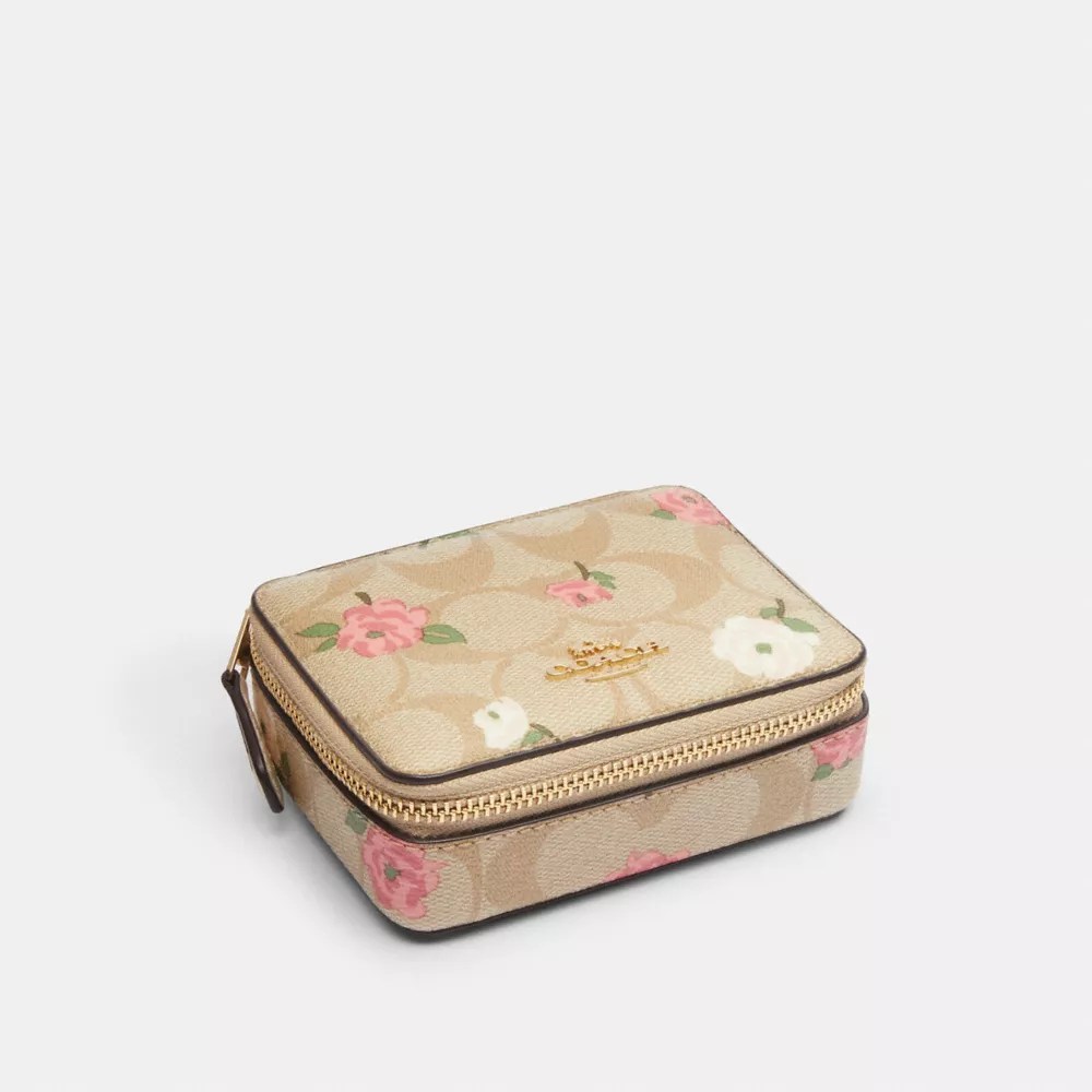 COACH® Outlet Weekly Pill Box In Signature Canvas With Floral Print