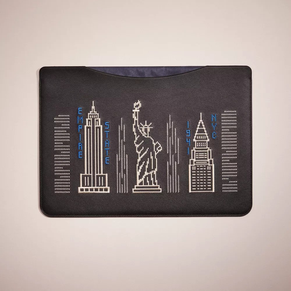 COACH® Restored Laptop Sleeve With Stardust City Skyline